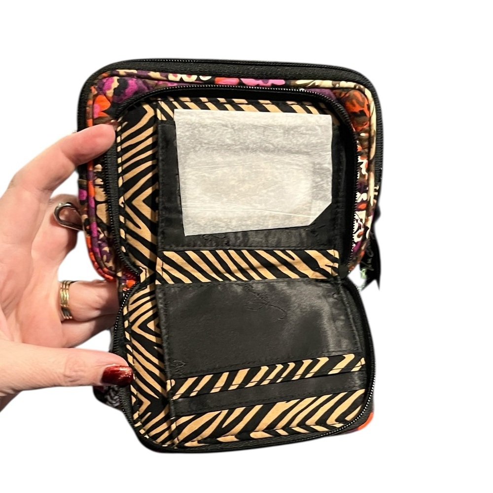 Vera Bradley Floral Quilted Wristlet and Crossbody Bag with Zebra Interior - Picture 5 of 6